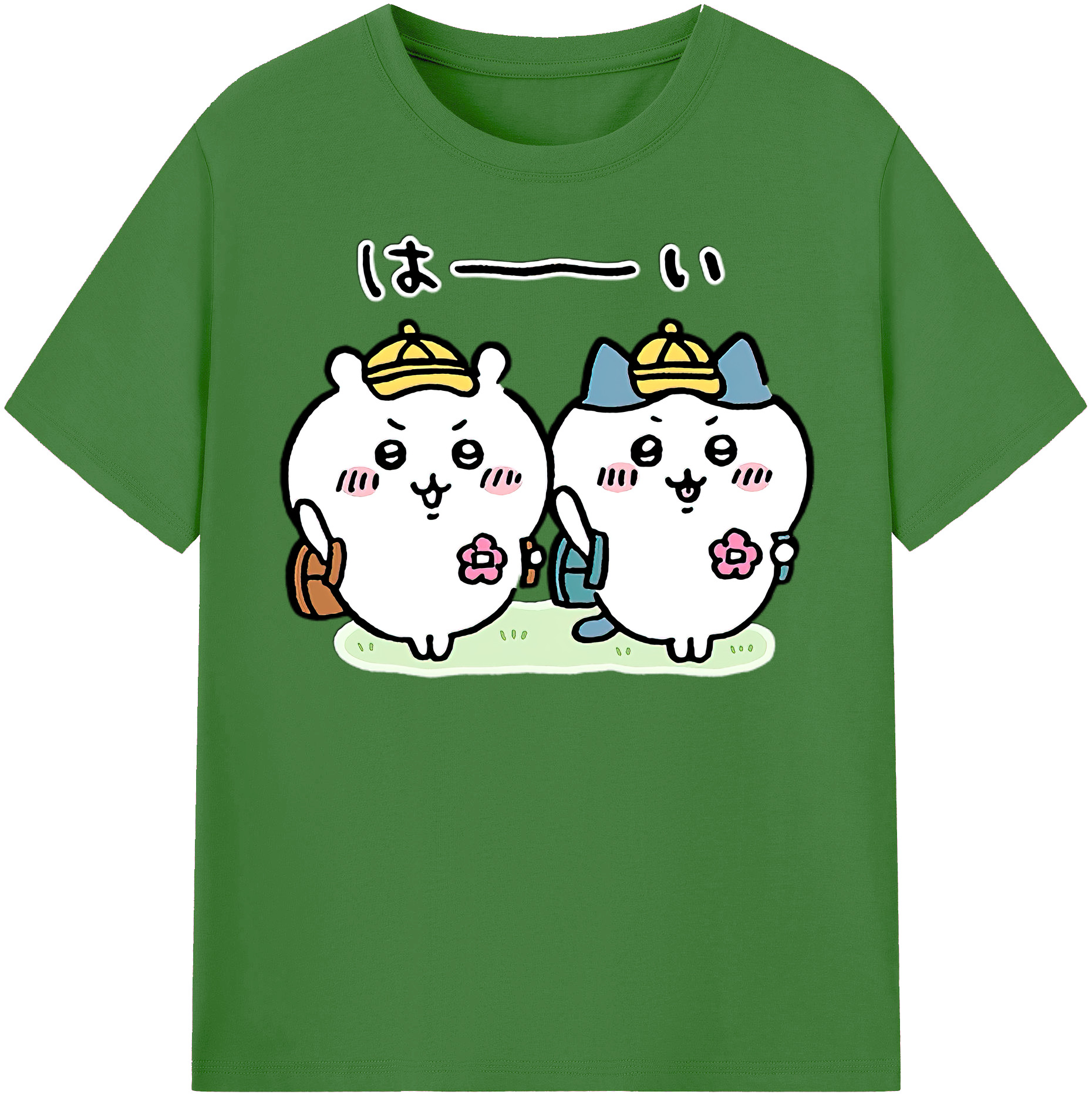 （画像用） ちいかわ ハチワレ Chii-kawa hachiware レディースカジュアルプリントTシャツ（綿100％）
